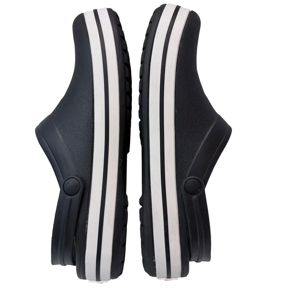 Crocs Crocband Clog Black White Platform Sandals Men 8 Women 10 11016-001